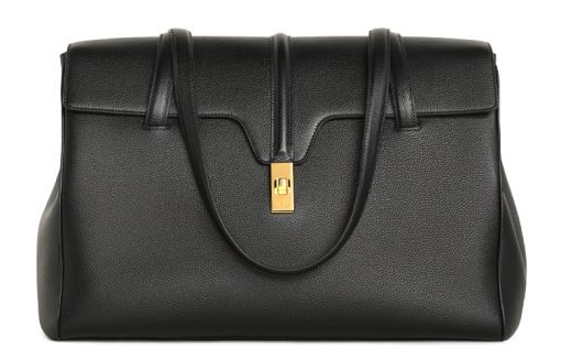 CELINE 소프트 16 소가죽 휴대용 크로스백, 숄더 백 여성 블랙