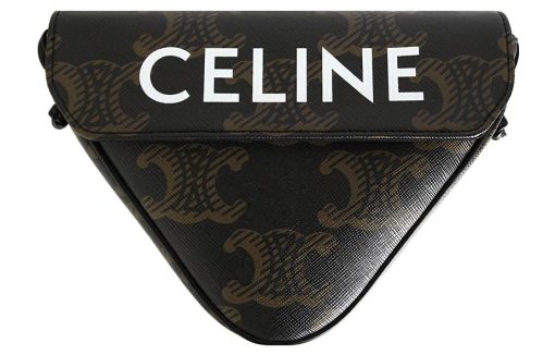 CELINE 트리옴프 캔버스+가죽 숄더 백, 크로스 백 레귤러 여성 브라운