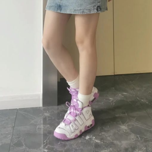 나이키 에어 모어 업템포 GS 화이트 러쉬 푸시아 FN6976-100