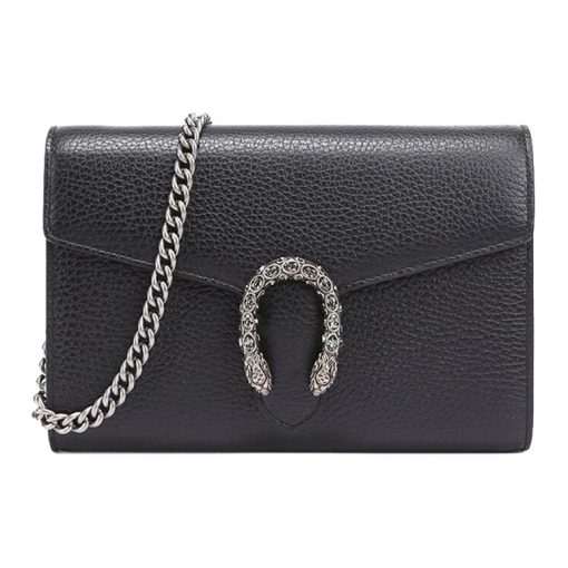 구찌 디오니서스 미니 레더 체인 지갑 블랙 L20*W6*H12.7cm