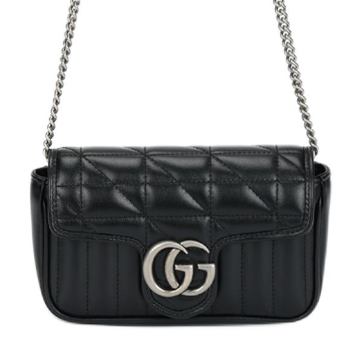 구찌 Gg 마몽 슈퍼 미니백 블랙 L16.5*W4.5*H10cm