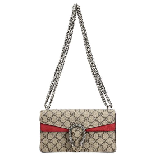 구찌 디오니서스 Gg 스몰 숄더백 Gg 슈프림 레드 스웨이드 L25*W7*H13.5cm