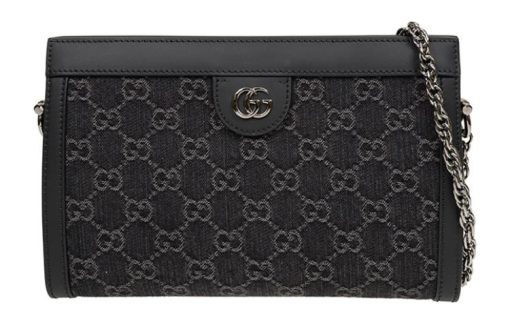 구찌 오피디아 Gg 스몰 숄더백 블랙 그레이 데님 L26*W8*H17.5cm
