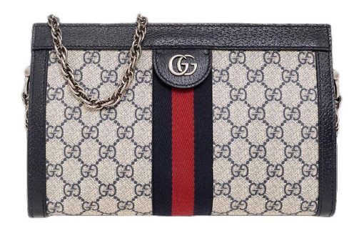 구찌 오피디아 Gg 스몰 숄더백 베이지 블루 슈프림 L26*W8*H17.5cm