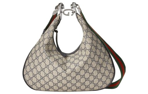 구찌 아타셰 라지 숄더백 베이지 블루 슈프림 L35.1*W6.1*H32cm