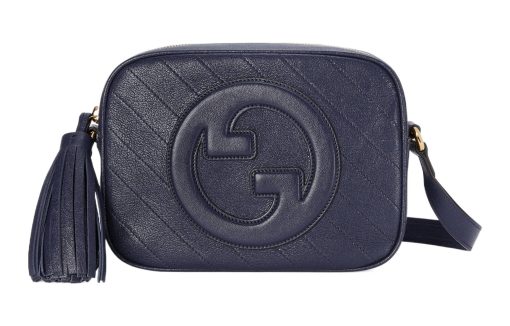 구찌 블론디 스몰 숄더백 블루 레더 L21.08*W7.87*H15.49cm