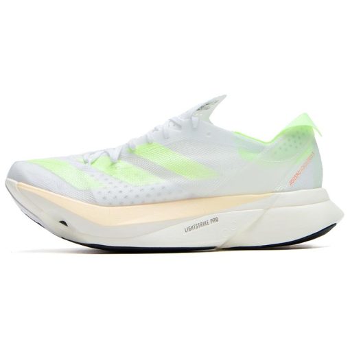 아디다스 Adizero Adios 프로 3 쿠션감 로우탑 카본 플레이트 마라톤 롱 기장   거리 러닝 러닝 신발 남녀공용 화이트 네온 그린 IH2524