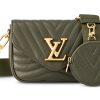 LOUIS VUITTON 신형 웨이브 송아지 가죽 숄더 백, 크로스 백 여성 카키 그린 L19*W5*H14cm