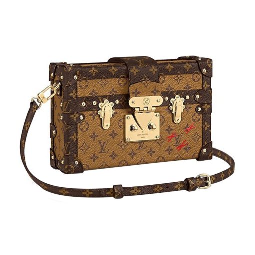 LOUIS VUITTON 코팅 캔버스 박스 백, 하드 박스 백, 스몰 스퀘어 백, 클러치, 원 숄더 크로스백 여성 브라운 L20*W5*H12.5cm
