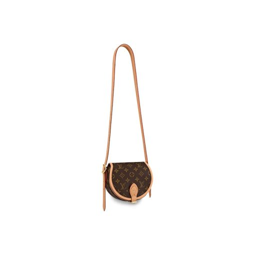 LOUIS VUITTON 소가죽 패치워크 캔버스 피글렛 가방 새들 가방, <브랜드_1>e 어깨 크로스백 레귤러 여성 브라운 L18*W8*H15cm