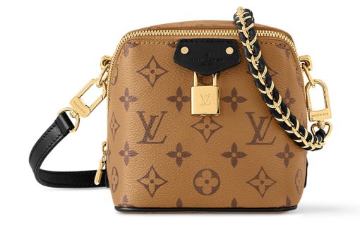 LOUIS VUITTON JUST IN CASE 코팅 캔버스 숄더 백, 크로스 백 여성 브라운 & 블랙 L13*W11.25*H14cm