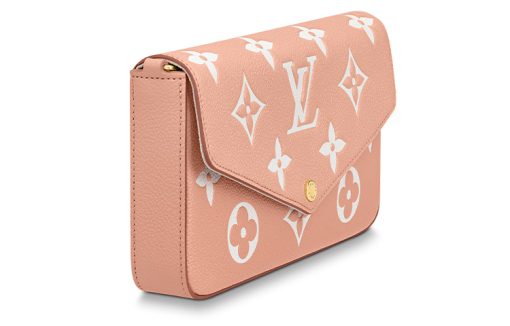 LOUIS VUITTON 포셰트 Félicie 소가죽 3 in 1 휴대용 크로스백, 숄더 백, 핸드백, 크로스바디 백, 숄더 백 여성 러버 핑크 L21*W3*H12cm