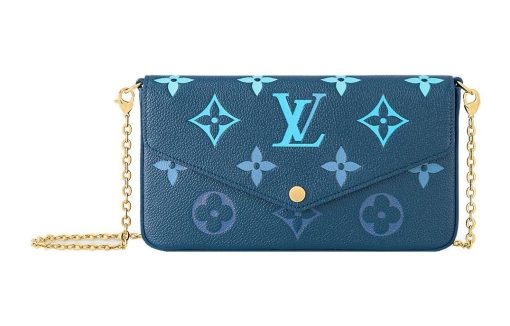 LOUIS VUITTON 포셰트 Félicie 소가죽 3 in 1 크로스백, 숄더 백 여성 다크 블루 L21*W3*H12cm
