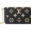 LOUIS VUITTON 포셰트 펠리시에 곡물 송아지 가죽 핸드 백, 숄더 백 레귤러 여성 블랙 L21*W3*H12cm