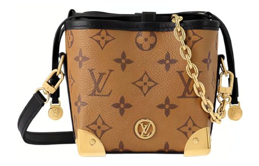 LOUIS VUITTON NOE 가죽 베이커리 가방, 버킷 백, 크로스백, 숄더 백 여성 브라운 L11.5*11.5*11.5cm