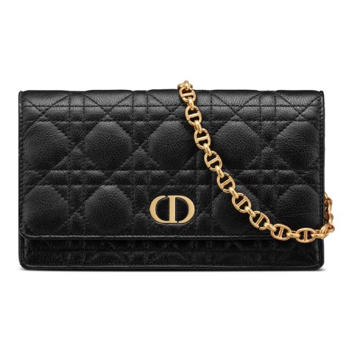 DIOR 카로 소프트 소가죽 패니 팩, 클러치,어깨 크로스백 여성 블랙