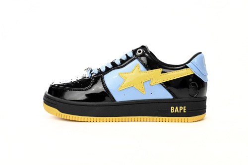 BATHING APE 로우 탑 1H20 191 046 A Bathing Ape 베이프 스테이 로우 블랙, 블루, 옐로우