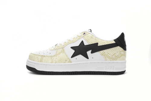BATHING APE 로우 탑 1I80 191 009 A Bathing Ape 베이프 로우 화이트 스네이크 스킨 패턴