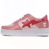 BATHING APE 로우 탑 1H2-019-1046 A Bathing Ape Bape Sta Low 핑크 페인트 가죽