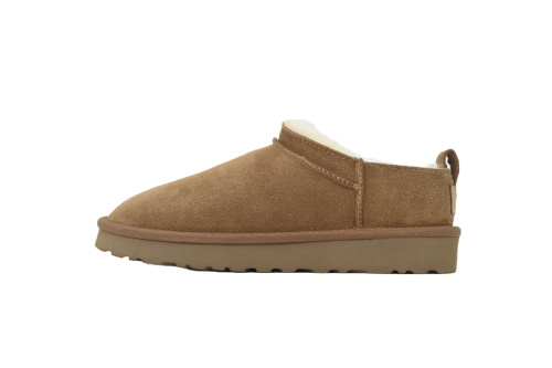 UGG 스웨이드 웜 레트로 스노우 부츠 (UGG 씬 베이스, 체스트넛 색상)