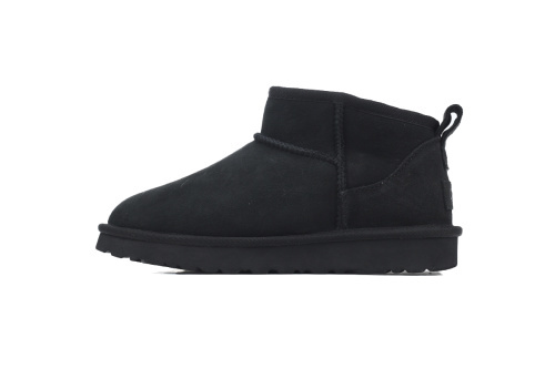UGG 클로즈드 토 앵클 부츠 (1116109, UGG 클래식 울트라 미니, 블랙 색상)