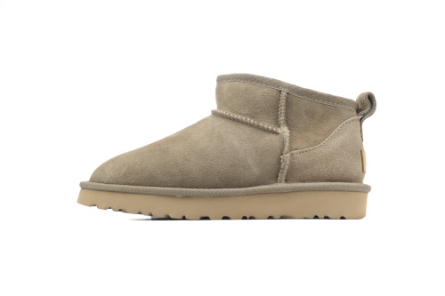 UGG 클로즈드 토 앵클 부츠 (1116109, UGG 클래식 울트라 미니, 카키 색상)